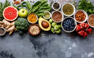 A selection of healthy foods